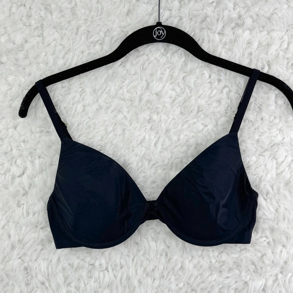 Soma Plunge Bra 34C Black‎ Lightly Lined Underwire Adjustable Straps Intimates